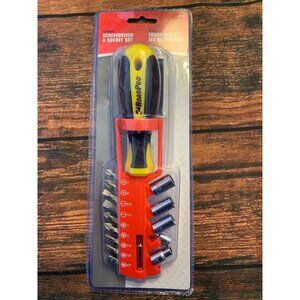 15-Piece RoadPro Screwdriver & Socket Set With Magnetic Bit Holder